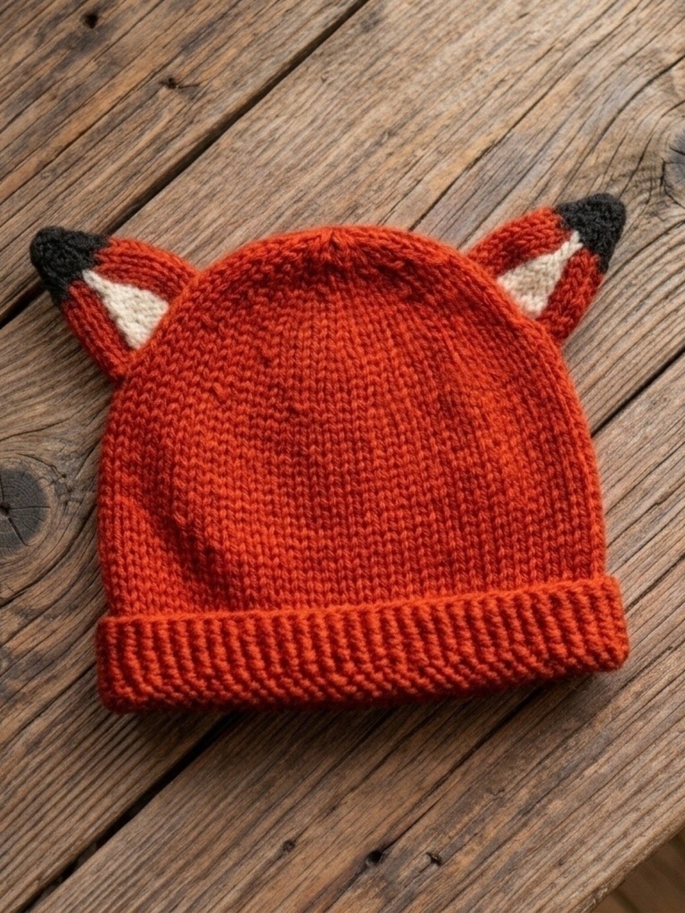 Andes Gifts Baby Fox Knit Beanie Hat Ethically-Made Alpaca Blend